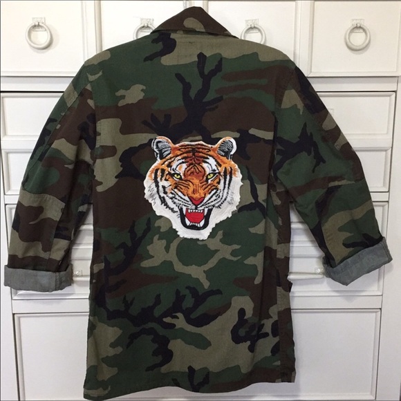 Vintage army jacket embellished size S - Picture 1 of 6